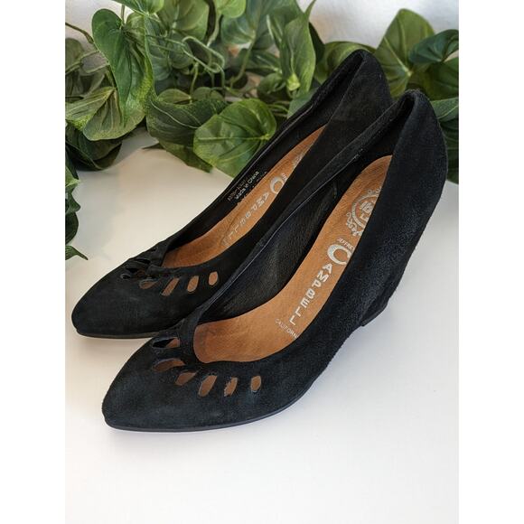 Jeffrey Campbell Wedges Heels Ann Arbor Suede Cut Out Boho Quirky Boho Size 6.5 - Picture 6 of 13
